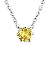 catchy silver round rolo chain November birthstone baby necklace
